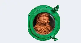 a statue in a porthole