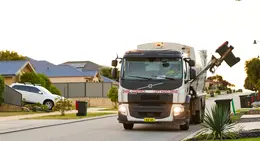 a garbage truck on the street
