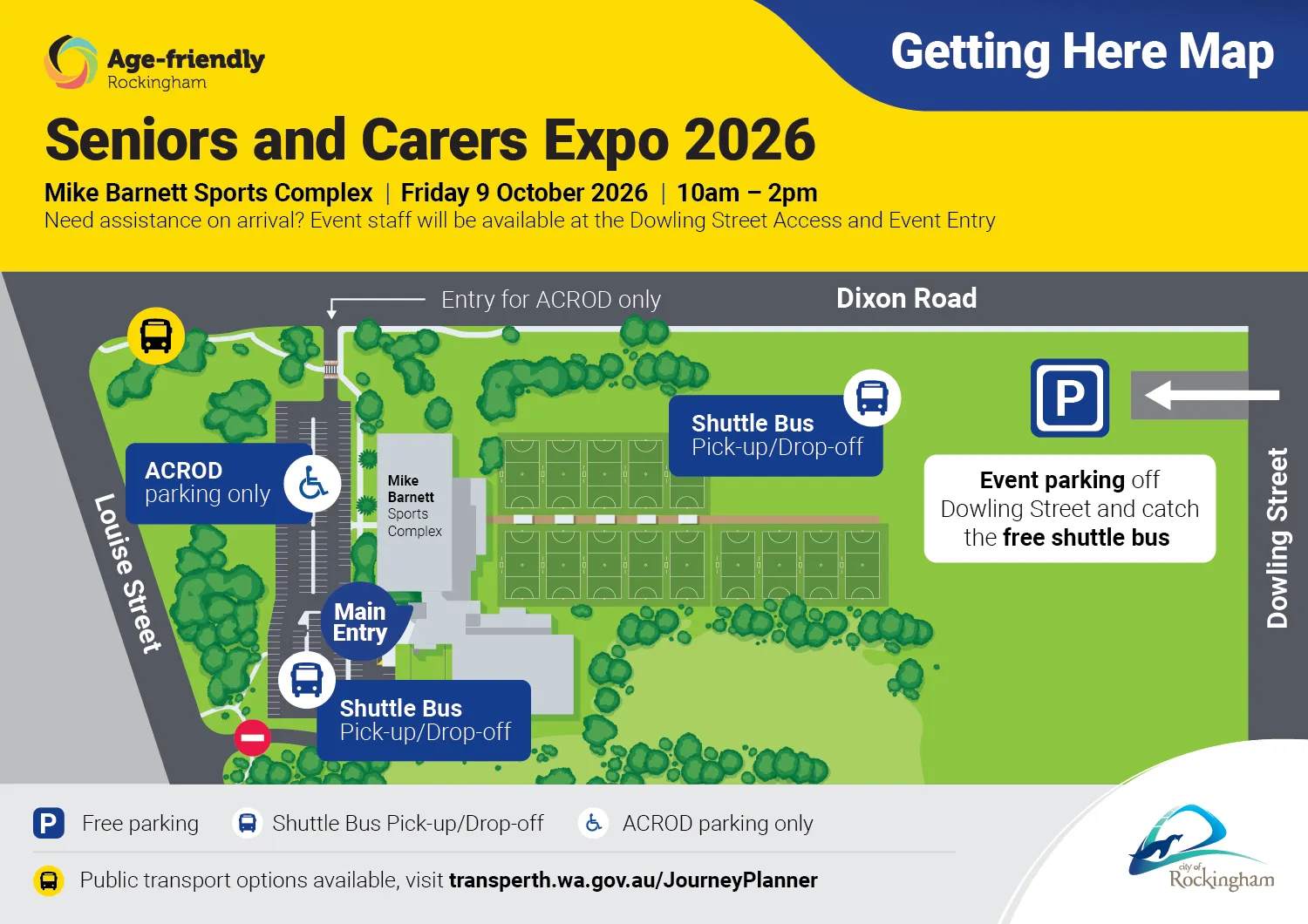 Seniors and Carers Expo 2026 - Getting Here Map Getting Here Map